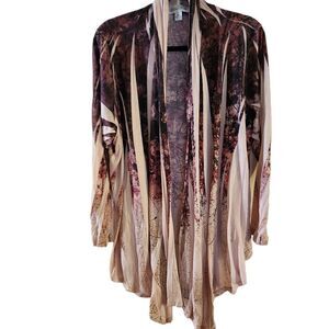 Closet Full Long Sleeve Open Front Crinkle Handkerchief hem Shacket Size XXL